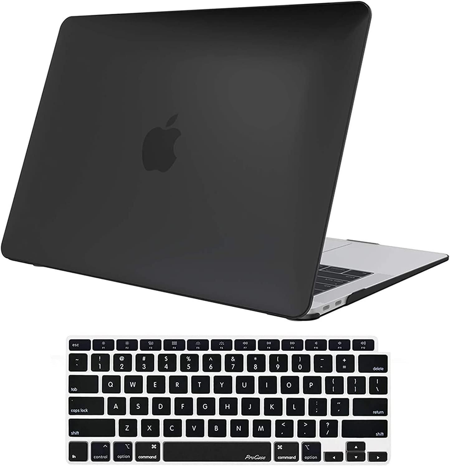 Ntech Macbook Air 13 Inch Case 2020 2019 2018 Release A2337 M1 A2179 A1932 Hard Case Shell Cover For Macbook Air 13-Inch Model A2179 A1932 With Keyboard Skin Cover -Black