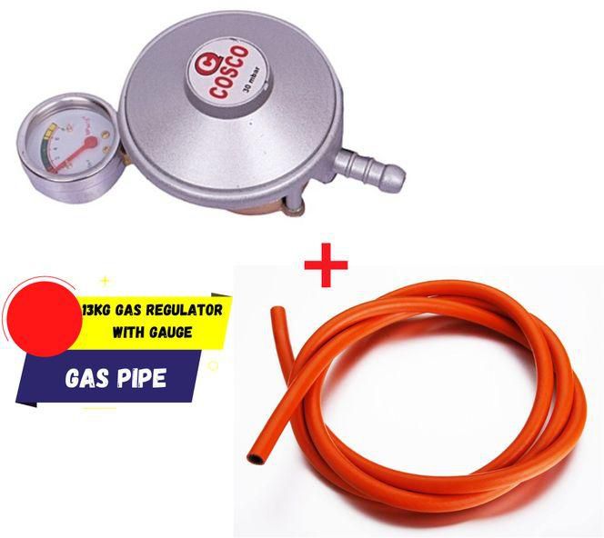 Cosco 13Kg Universal Gas Regulator With Gauge + FREE 2M Gas Pipe.