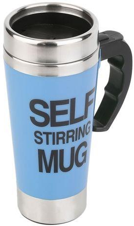 Allwin 350ml Stainless Steel Self Stirring Mug Auto Mixing Tea Coffee Cup Office-Blue