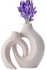 Tanant 2 Pcs Modern Nordic Ceramic Vase For Pampas Grass ,Living Room Bedroom Geometric White Donut Ceramic Vase, Home Office Living Room Desktop Boho Vase Decorative