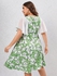 Plus Size Sheer Flutter Sleeves Floral A Line Dress - 2x | Us 18-20