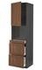 METOD / MAXIMERA Hi cab f micro combi w door/3 drwrs, black Enköping/brown walnut effect, 60x60x220 cm - IKEA