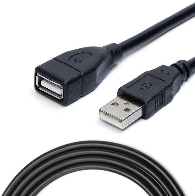 Keendex USB Male To Female Extension Cable, 1.4M - Black