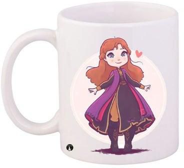 Cartoon Printed Coffee Mug White/Purple/Brown