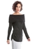 Bebe S0DUH1019400 Off Shoulder Metallic Pullover Top for Women - Black