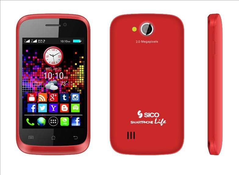 Sico Smartphone Life 4GB 2G Duos Red