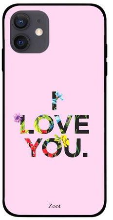 I Love You Printed Case Cover -for Apple iPhone 12 Pink/Black/Green Pink/Black/Green