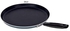 BEEFIT Aluminum Pizza Pan 24 cm Induction Oven Safe Flat Frying Pans with Durable 3 Layer Coating Granite Non-Stick Open Fry Pan Heat-Resistant Handles Kitchen Cookware Grey Color