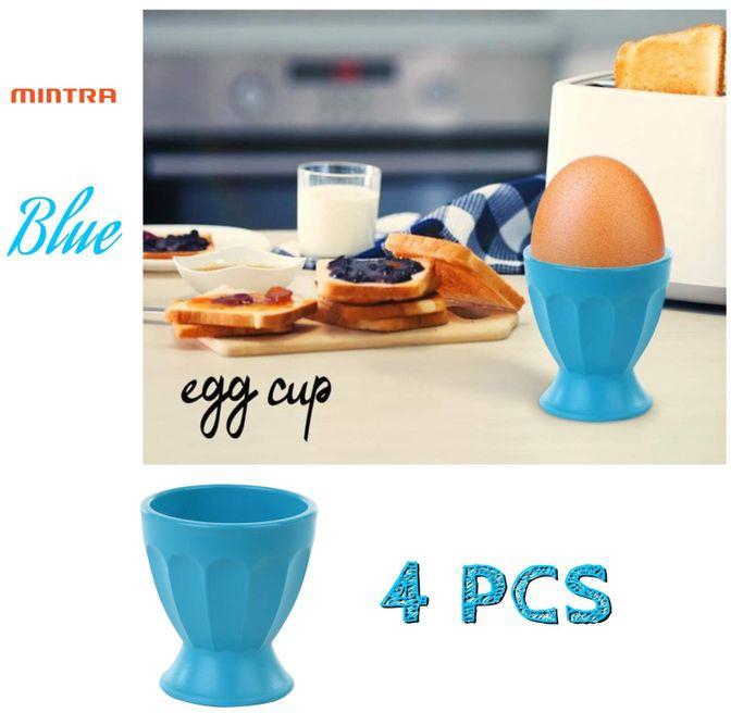 Mintra Elegant Unbreakable Egg Cup (4 Pcs) Blue