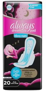 Always Dream Pad Cotton Soft Maxi Thick Night Long With Wings 20pcs