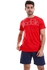 Diadora Men Sports Printed T-Shirt - Red
