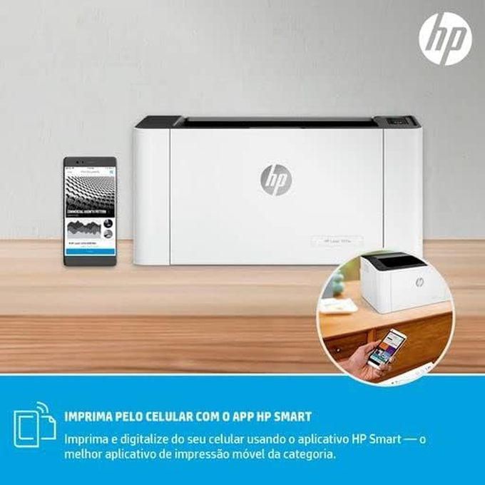 HP 107w Laser Printer, Wireless ,White - 4ZB78A