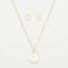 Sentiments Embossed Initial R Earrings and Pendant Necklace Set