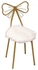 FFD Golden Metal Makeup Chair Backrest Dining Chair Creative Girl Bedroom Butterfly Bow Tie Table Stool With Soft White Wool Minimalist Style Exquisite Style Leisure Stool