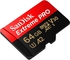 Sandisk بطاقة Extreme PRO SDXC UHS-I سعة 64 جيجا بايت تصل سرعتها إلى 200 ميجا بايت / ثانية 4K UHD