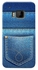 Thermoplastic Polyurethane Jeans Pattern Case Cover For HTC One M9 Blue