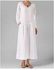 Generic Solid Long Sleeved Maxi Dress - White