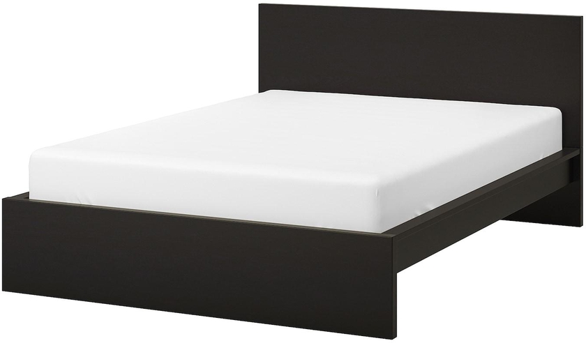MALM هيكل سرير، عالي - أسود-بني/Leirsund ‎160x200 سم‏
