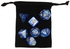 Generic New 7 Piece Polyhedral Pearlescent Overcast Night Blue Dice Set W/ Gold Numbers