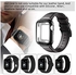 Generic Black Leather Band for Apple Watch 44mm 42mm with Protective Case