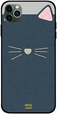 غطاء حماية واقٍ لهاتف أبل آيفون 11 برو ماكس نمط جلد قطة