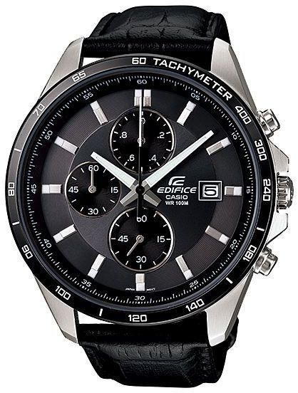 Casio Edifice Men's Black Dial Genuine Leather  Band Watch [EFR-512L-8AV]
