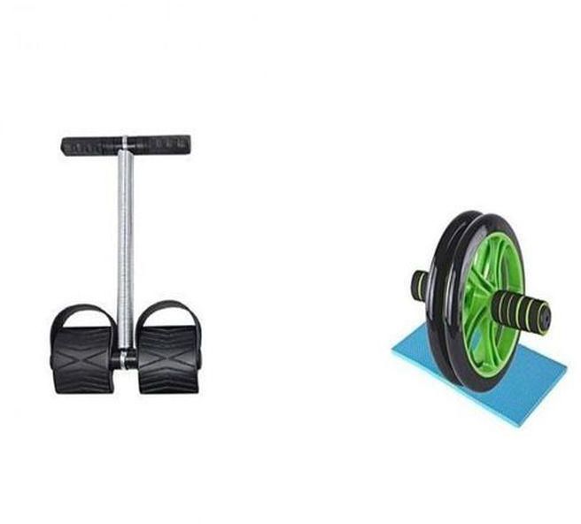 Generic AB Wheel Double Wheel Abs Roller + Tummy Trimmer + FREE Knee Mat