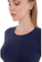 Carina Long Sleeves Cotton Top - Navy Blue