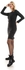 Esla Smart Casual Square Pattern Dress With Small Back Slit - Black