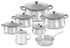 Zahran stainless steel cookware set, 13 pieces - silver 330030303