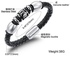 Fashionable Leather Braided Rope Bracelet with Magnetic Clasp for Men - PH-943