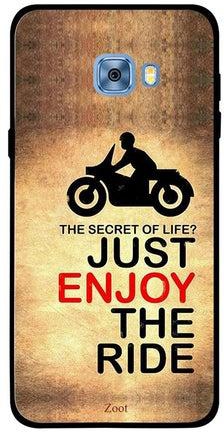 غطاء حماية واقٍ لهاتف سامسونج جالاكسي C5 مطبوع بعبارة The Secret Of Life? Just Enjoy The Ride
