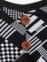 Plus Size Checkerboard Stripes Square Neck Colorblock T Shirt - M | Us 10