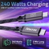 iVoltaa 240W PD 3.1 USB C to USB C Cable, Braided Type C Fast Charging Cable [48V - 5A ] Compatible with Laptop, Mobile and Tablets - 2M / 6.6 Ft.