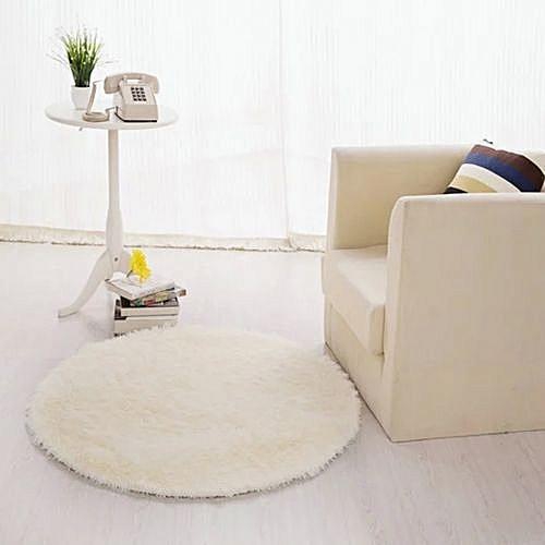 Generic Round Rug Simple Solid Design Multipurpose Floor Mat 40 X 40cm - White