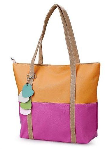 FSGS Yellow Guapabien High Capacity Contrast Color Dual Purposes Shoulder Handbag For Lady 503