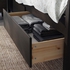 IDANÄS Bed frame with storage - dark brown stained 140x200 cm