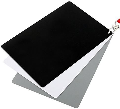 Generic 3 In 1 Black White Gray Balance Card / Digital Gray Card With Strap, Works With Any Digital Camera, File Form: RAW And JPEG