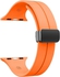 TenTech Silicone Magnetic Sports Band For Apple Watch Ultra/Ultra 2, Size 49mm 45mm 44mm 42, Soft Band For IWatch Series 9/8/7/6/5/4/3/2/1/SE - Orange