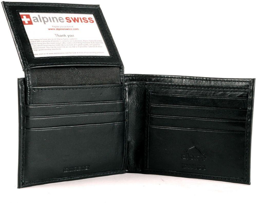 Alpine Swiss Men's Genuine Soft Lambskin Leather Removable 2 ID Card Case