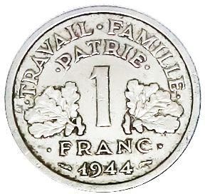 1 فرنك دولة فرنسا سنة 1944