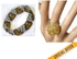 Fashion triple crystal bracelet + crystal ring (yellow combo )