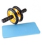 Ab Wheel Roller With Knee Mat - Yellow