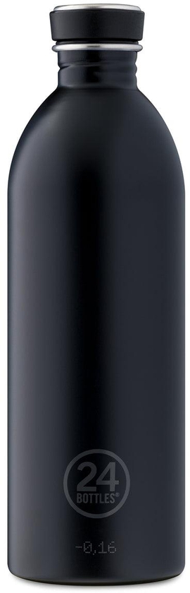 24Bottles URBAN Bottle (1 L) Lightest Insulated Stainless Steel Water Bottle, Eco-Friendly Reusable BPA-Free Hot Cold Modern, Portable, Leak Proof for Travel, Office, Home, Gym - Tuxedo Black