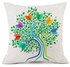Fortune Tree Printed Cushion Cover White/Green/Red 45x45cm