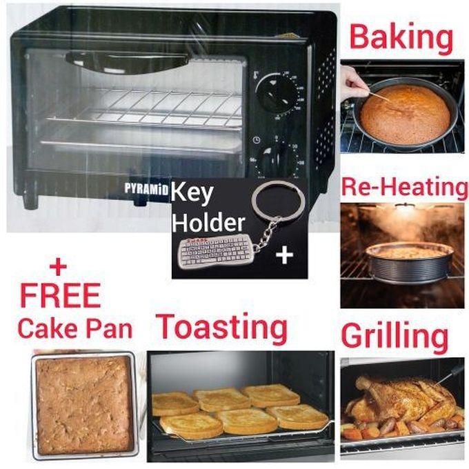 Pyramid 11 Ltr - Electric Oven +Toaster Baker Barbecue BBQ Grill + FREE Cake Pan + Key Holder