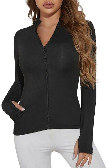 Nileton Sport Jacket - Long Sleeve Top Full Zipper T-shirt For Women
