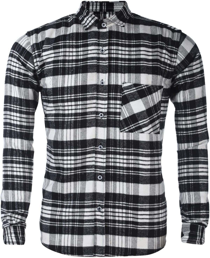 Get Confirm Wool Long Sleeve Shirt For Men, Size 48 - White Black with best offers | Raneen.com