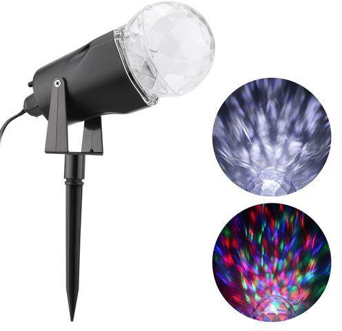 Excelvan Kaleidoscope Projector Rotating LED Light 2 Colors Switchable RGB & White Spotlight EU Plug - Colorful