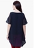 Faballey Curve Longline Tunic Top Navy 3XL